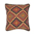 Traditional Wool/ Jute Muliti-color Square Pillows (Set of 2)