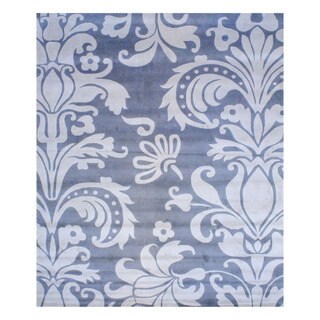 Buy Cheap Indo Hand-tufted Blue/ Grey Wool Area Rug (10' x 12')