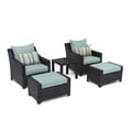 RST Outdoor Bliss 5-Piece Club Chairs and Ottomans Patio Furniture Set