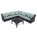 RST Outdoor Bliss 6-Piece Corner Sectional Sofa and Coffee Table Patio Furniture Set