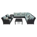 RST Outdoor Bliss 9-Piece Corner Sectional Sofa and Club Chairs Patio Furniture Set