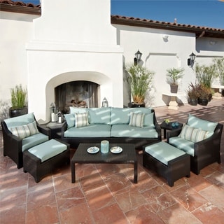 RST Outdoor Bliss 8-Piece Sofa, Club Chair and Ottomans Patio Furniture Set