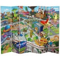 6-Foot Tall Double Sided Springfield Town Map Canvas Room Divider