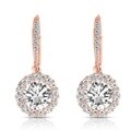 Collette Z Rose-plated Sterling Silver Clear Cubic Zirconia Round Drop Earrings