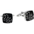 Black Ion-plated Stainless Steel Men's Cuff Links