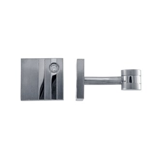 Stainless Steel Men's Cubic Zirconia Cuff Links