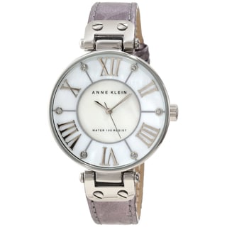 Anne Klein Women's Stainless Steel Leather Strap Watch