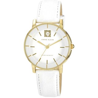 Anne Klein Women's White Leather Quartz Watch