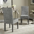Safavieh Wheatley Grey Washed Wicker Side Chairs (Set of 2)