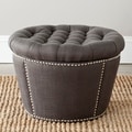 Safavieh Vanessa Charcoal Grey Velvet Storage Ottoman