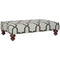 Moorish Tile Light Blue Dhurrie Rug Ottoman