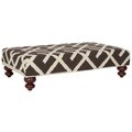 Cross Hatch Black Dhurrie Rug Ottoman