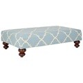 Safavieh Quatrefoil Light Blue Dhurrie Rug Ottoman