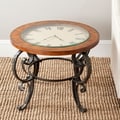 Linda Clock Top Dark Brown Side Table
