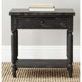 John Antiqued Black Side Table