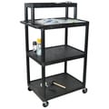 Luxor Black LTIM-B Industrial/ Warehouse 4-shelf Plastic Work Station