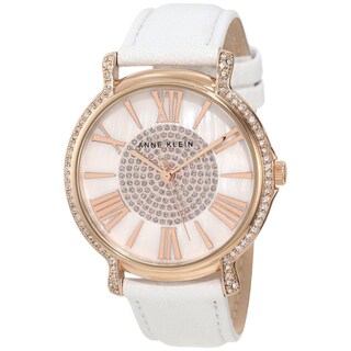 Anne Klein Women's Stainless Steel Leather Strap Watch