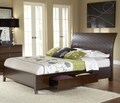 Wave Patterned Chocolate Brown 4-drawer Storage Bed