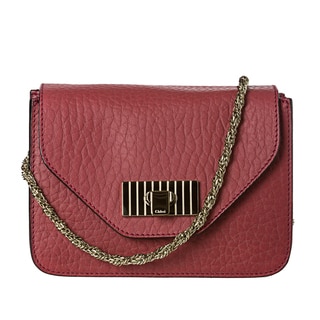 Chloe 'Sally' Small Dark Red Textured Leather Cross-body Bag