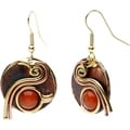 Handcrafted Peach Tiger Eye Swirl Earrings (South Africa)