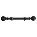 Black Sphere Adjustable Curtain Rod Set