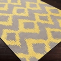 Hand-woven Fame Yellow Wool Rug (5' x 8')
