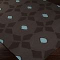 Hand-woven Espresso Octo Espresso Wool Rug (5' x 8')
