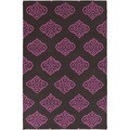 Hand-woven Stencil Berry Raspberry Wool Rug (5' x 8')