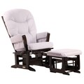 Dutailier Ultramotion Espresso/ Light Grey Multi-position, Recline Modern Glider and Nursing Ottoman Set