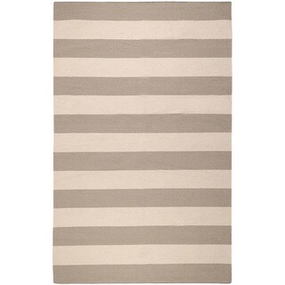 ===>  Hand-woven Franeker Beige Wool Rug (9' x 13')