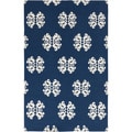 Hand-woven StencilNavy Navy Wool Rug (8' x 11')