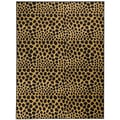 Non-Skid Ottohome Black Animal Print Leopard Circles Area Rug (5' x 6'6)