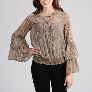 AnnaLee + Hope Women's Snake Printed Sheer Top