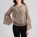 AnnaLee + Hope Women's Snake Printed Sheer Top