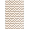 Handwoven DesertChevron Taupe Wool Rug (5' x 8')