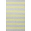 Handwoven ChartruseStripe YellowGreen Wool Rug (8' x 11')