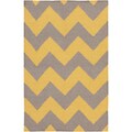 Handwoven MustardChevron Yellow Wool Rug (2' x 3')