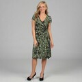 Connected Apparel Women's Floral Print Cap Sleeve Dress