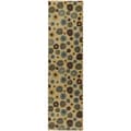 Non-Skid Ottohome Ivory Modern Floral Runner Rug (1'8 x 4'11)