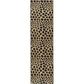 Non-Skid Ottohome Black Animal Print Leopard Circles Runner Rug (1'8 x 4'11)