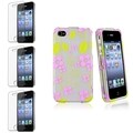 BasAcc Green/ Pink Case/ Screen Protector for Apple iPhone 4/ 4S