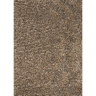 Hand-woven Baxter Brown Shag Rug (9'3 x 13)