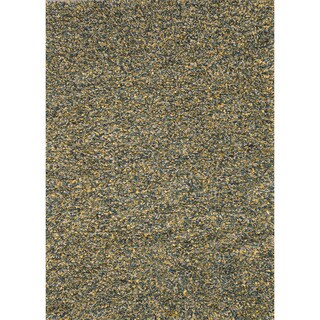 Hand-woven Baxter Teal/ Gold Shag Rug (9'3 x 13)