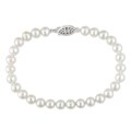 Miadora Sterling Silver White Freshwater Pearl Bracelet (5-6 mm)