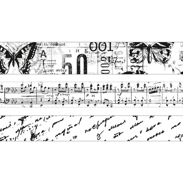 Printed Tape 3 Rolls/Pkg-Black