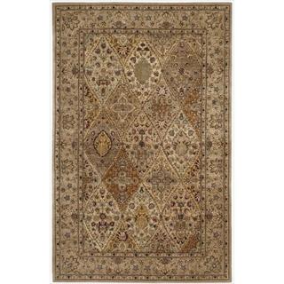 --->  Hand Tufted Nourison 2000 Curved Diamonds Light Gold Rug (7'9 x 9'9)