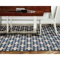 Handmade Flatweave Barclay Butera Indigo Maze Rug (5'3 x 7'5)