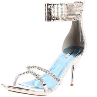 Celeste Women's 'Ayu' Silver Studded Ankle Sandals