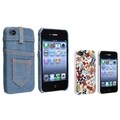 BasAcc Light Blue Jean Rear/ Autumn Leaves Case for Apple iPhone 4/ 4S