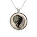 Vintage Style Seashell Beach Glass Pendant and Necklace